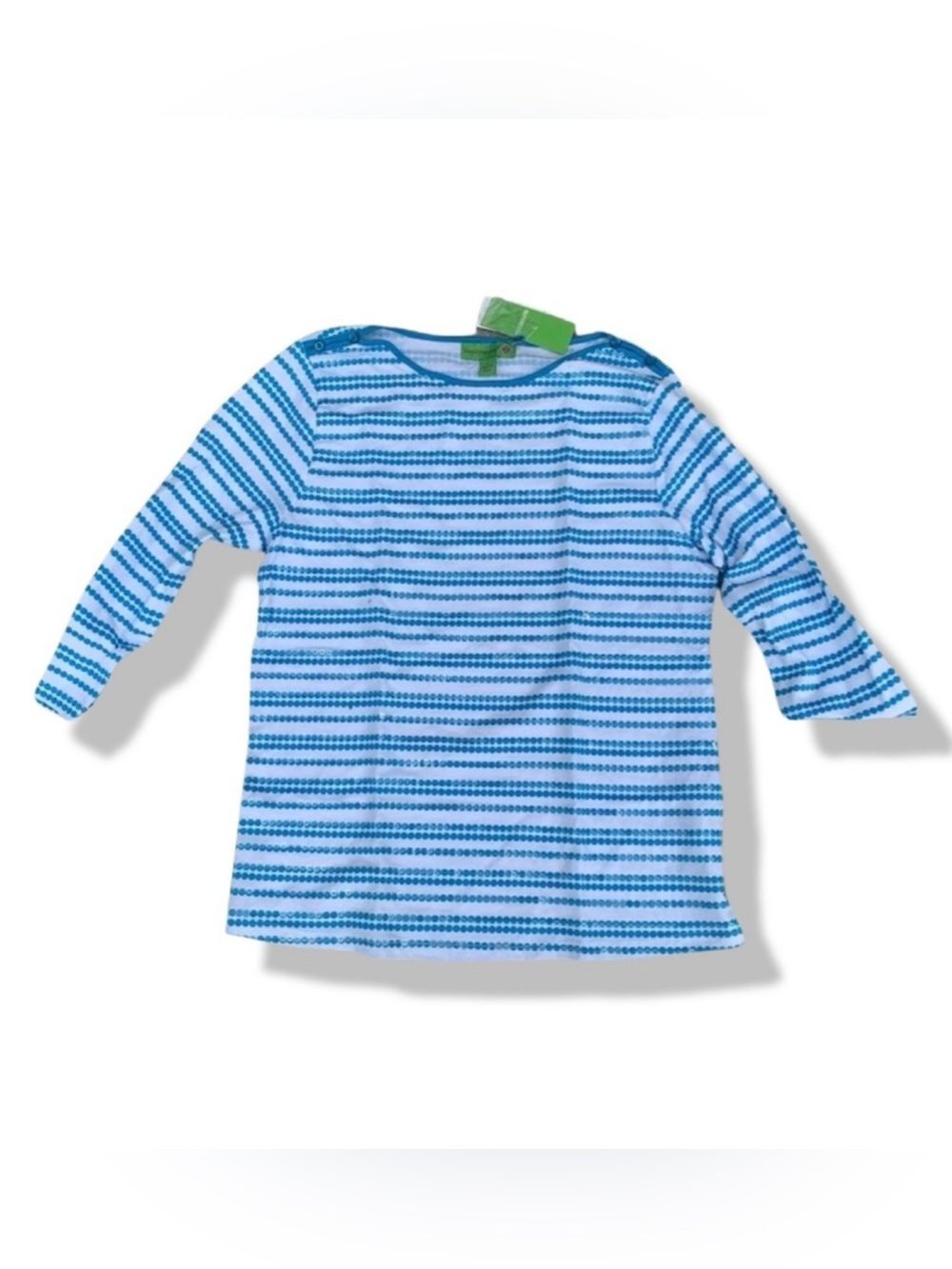 NWT Women’s Island Republic Blue Circle & Sequin Top Size L